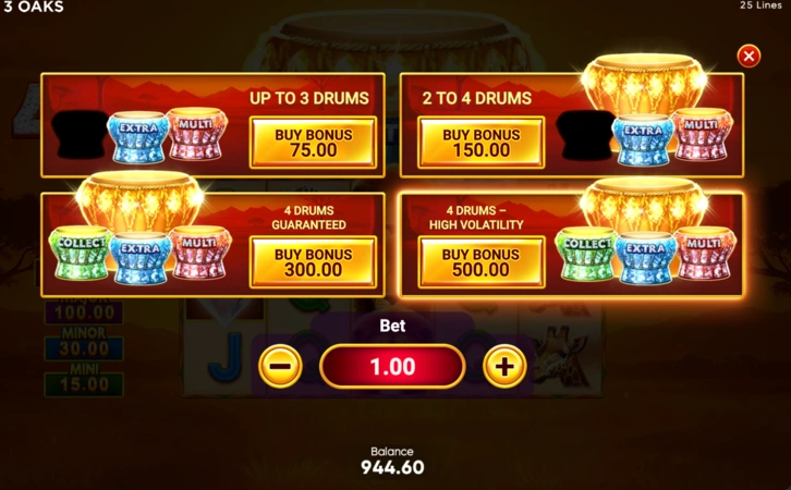 4 African Drums Slot Funkció Vásárlás