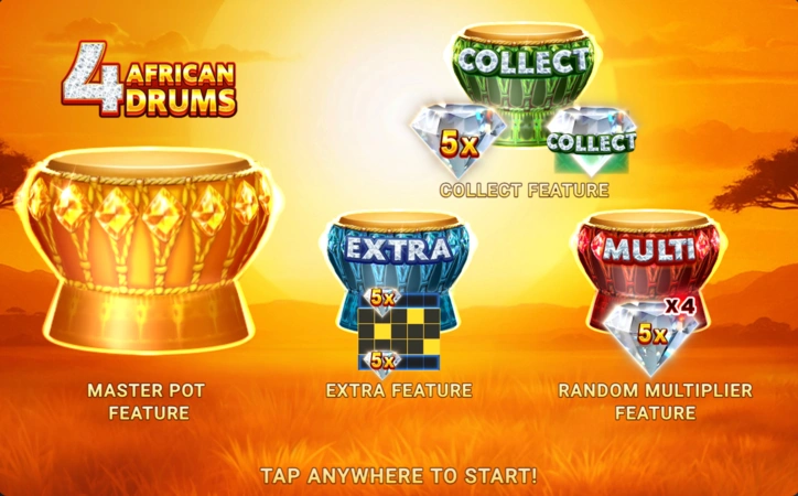 4 African Drums Slot Bevezetés