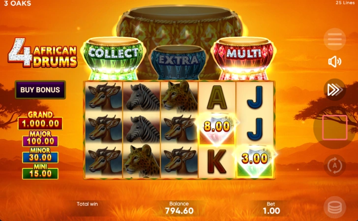 4 African Drums Slot Scatterek