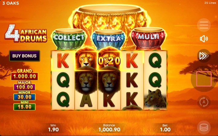 4 African Drums Slot Téma