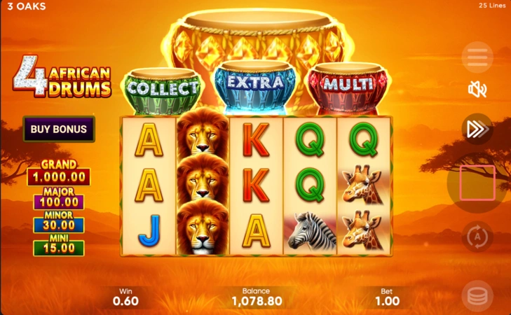 4 African Drums Slot Wildok